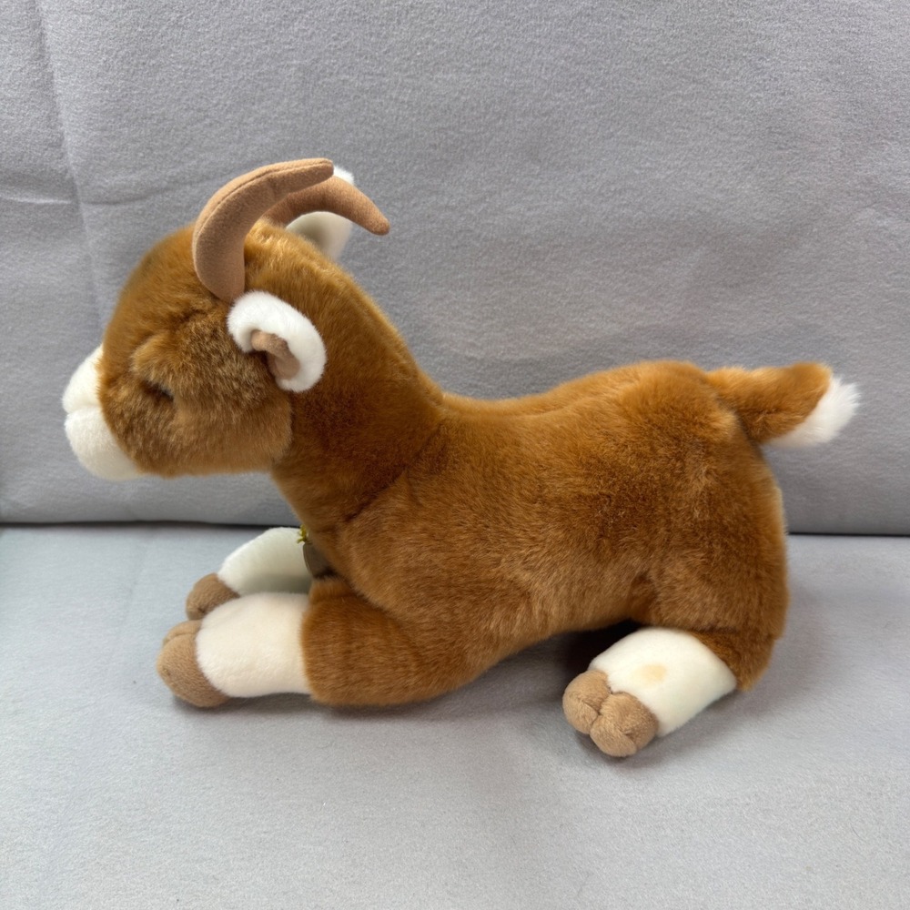 Aurora Miyoni Goat Plush Brown White 14" Farm Animal Stuffed Toy W/ Tag - Picture 2 of 9